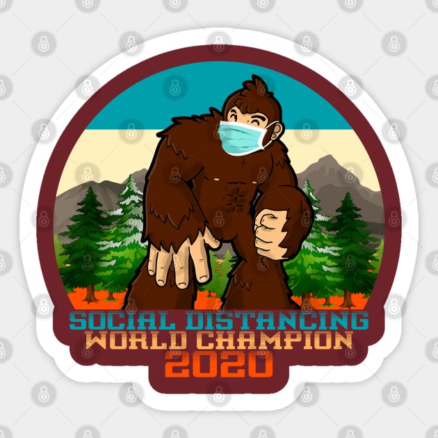 Bigfoot Social Distancing World Champion Sticker by Olievera